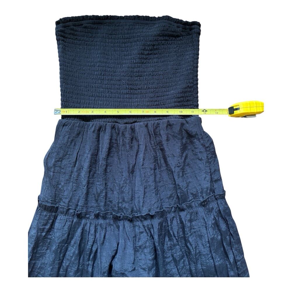 Streetwear Society Smocked Tiered Wide Leg Jumpsuit Black Boho Sz S Vacation - Picture 6 of 7